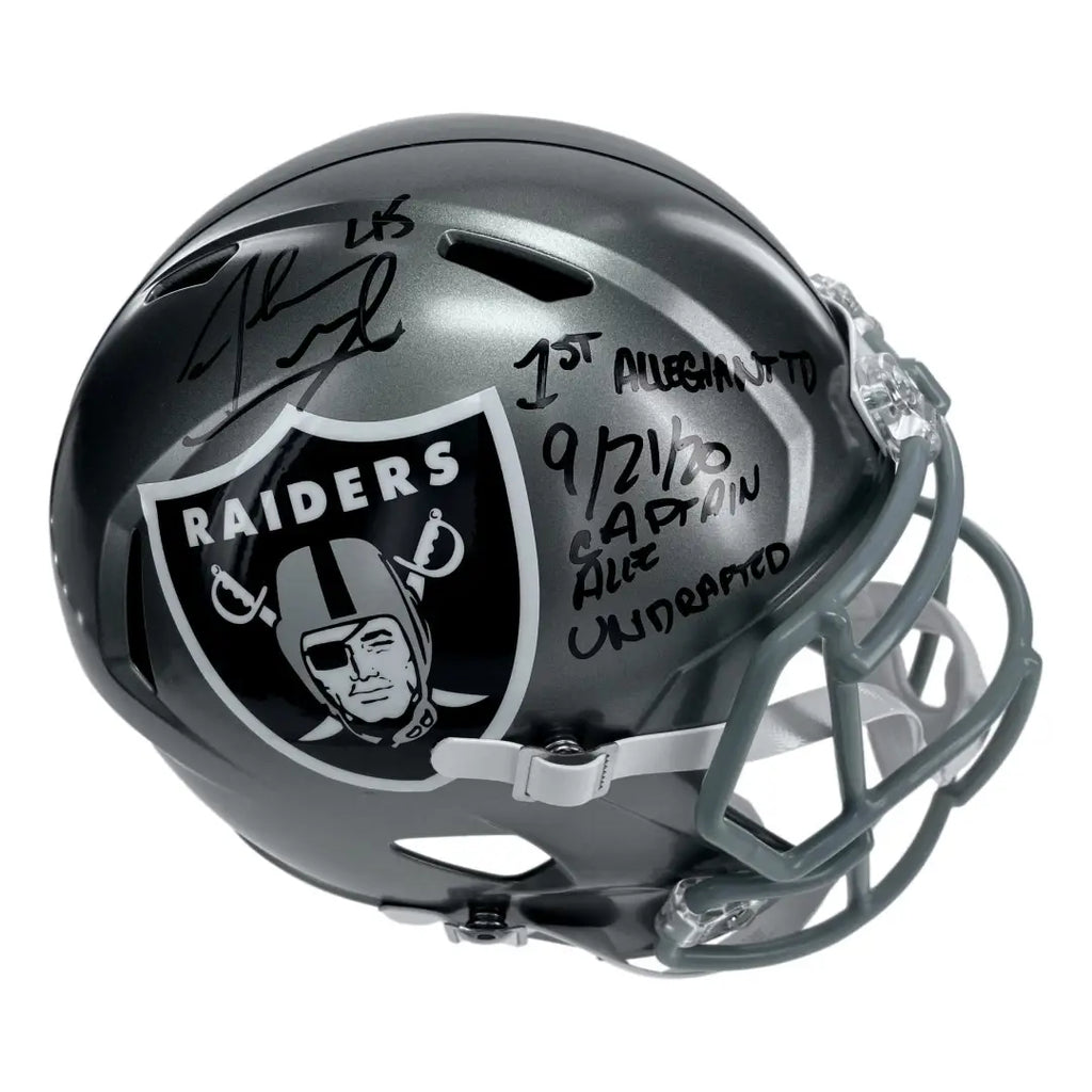 Alec Ingold autographed raiders helmet inscribed COA