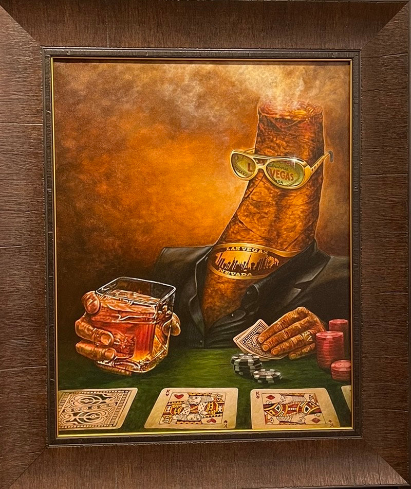 Cigar Poker Painting - Rusty Original